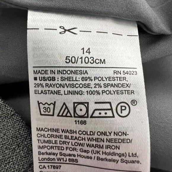 Banana Republic Polka Dot Straight Skirt Gray/Black Size 14 Zip - Picture 9 of 9